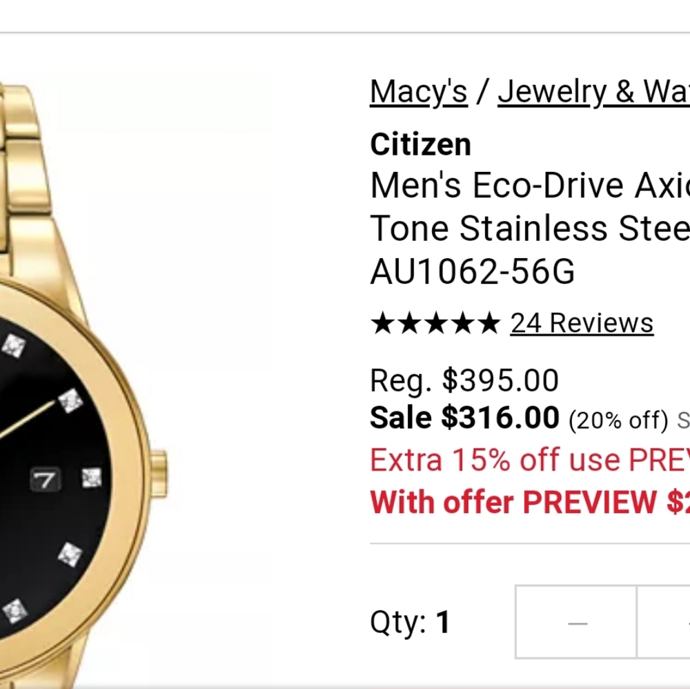 **NEW** Citizen Men's Eco-Drive Axiom Diamond Watch - Picture 11 of 11